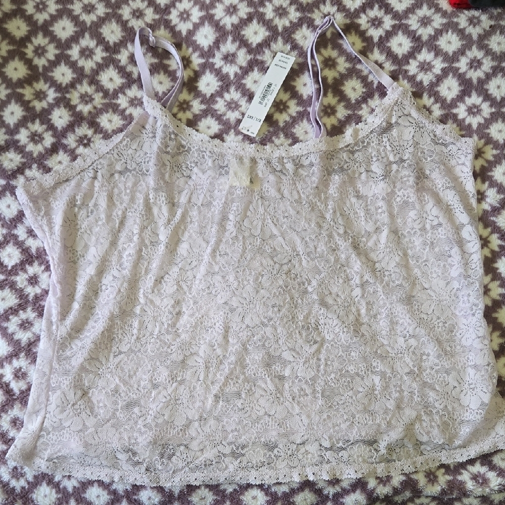 Victoria's Secret PINK Crop Lace Camisole Tank